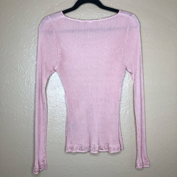 BCBGMaxAzria Silk Knit Dusty Rose Pink Top - Picture 3 of 8